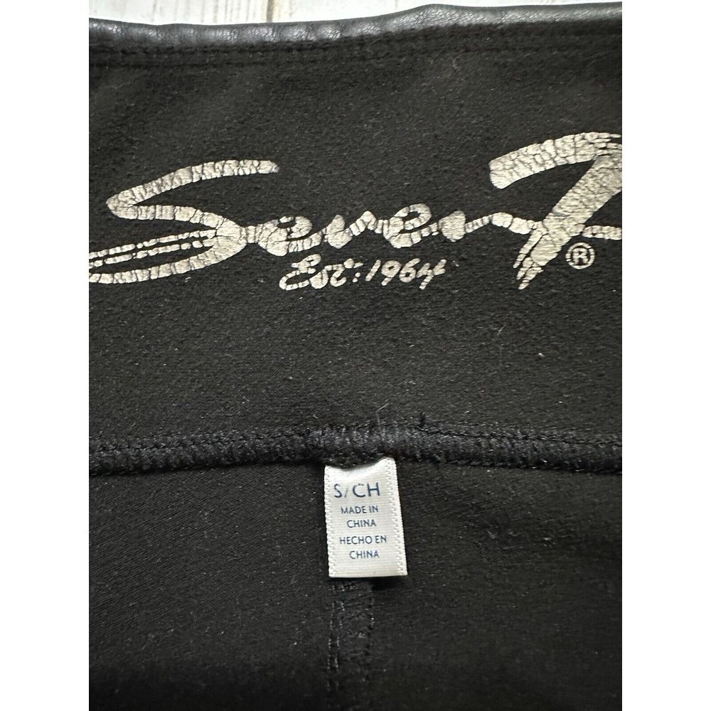 Seven7 Faux Leather Leggings Womens size‎ Small Black Pull On Stretch - Picture 7 of 9